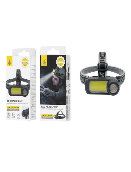 Linterna Frontal LED 5W NR9265 / 90º / Recargables por USB / Negro / 2902652