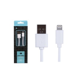 Cable datos USB 2.0 a Lightning IPhone 5-14 / 1m / 3.4a / AA101 / Blanco / One+