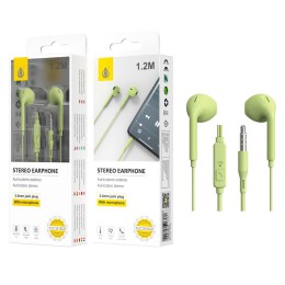 Auriculares con Micro intrauditivos NC3162  Speedy / Sin silicona / Boton control / 1.2m / Verde / One+
