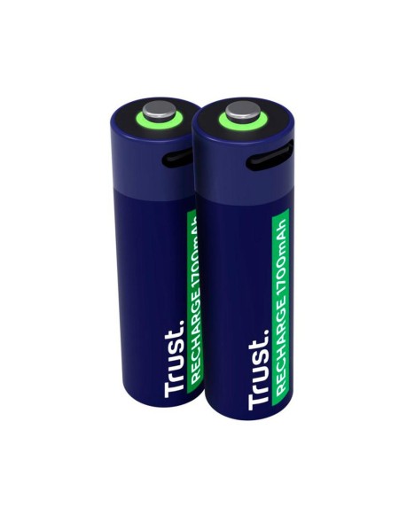 Pilas recargables Type-C Trust AA / 1700 mah / (2 pcs) / GR06 / 25584
